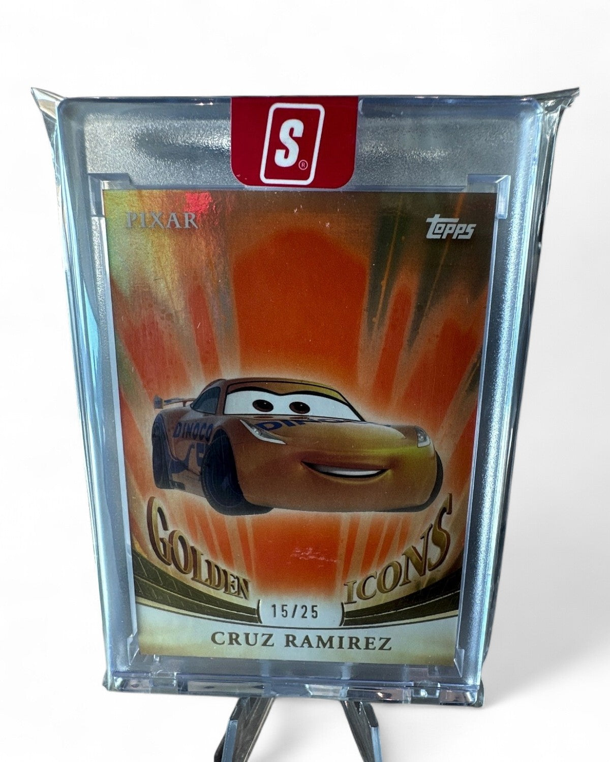 2025 Topps Pixar Gold Golden Icons (Encased) Cruz Ramirez Orange #GI-67 15/25