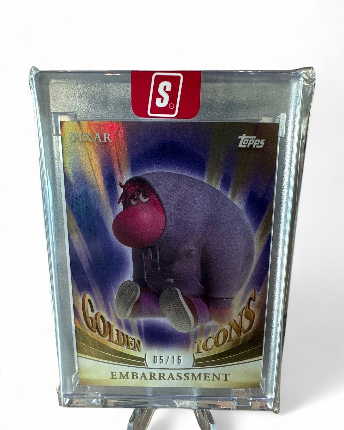 2025 Topps Pixar Gold Golden Icons (Encased) Embarrassment Purple #GI-98 05/15