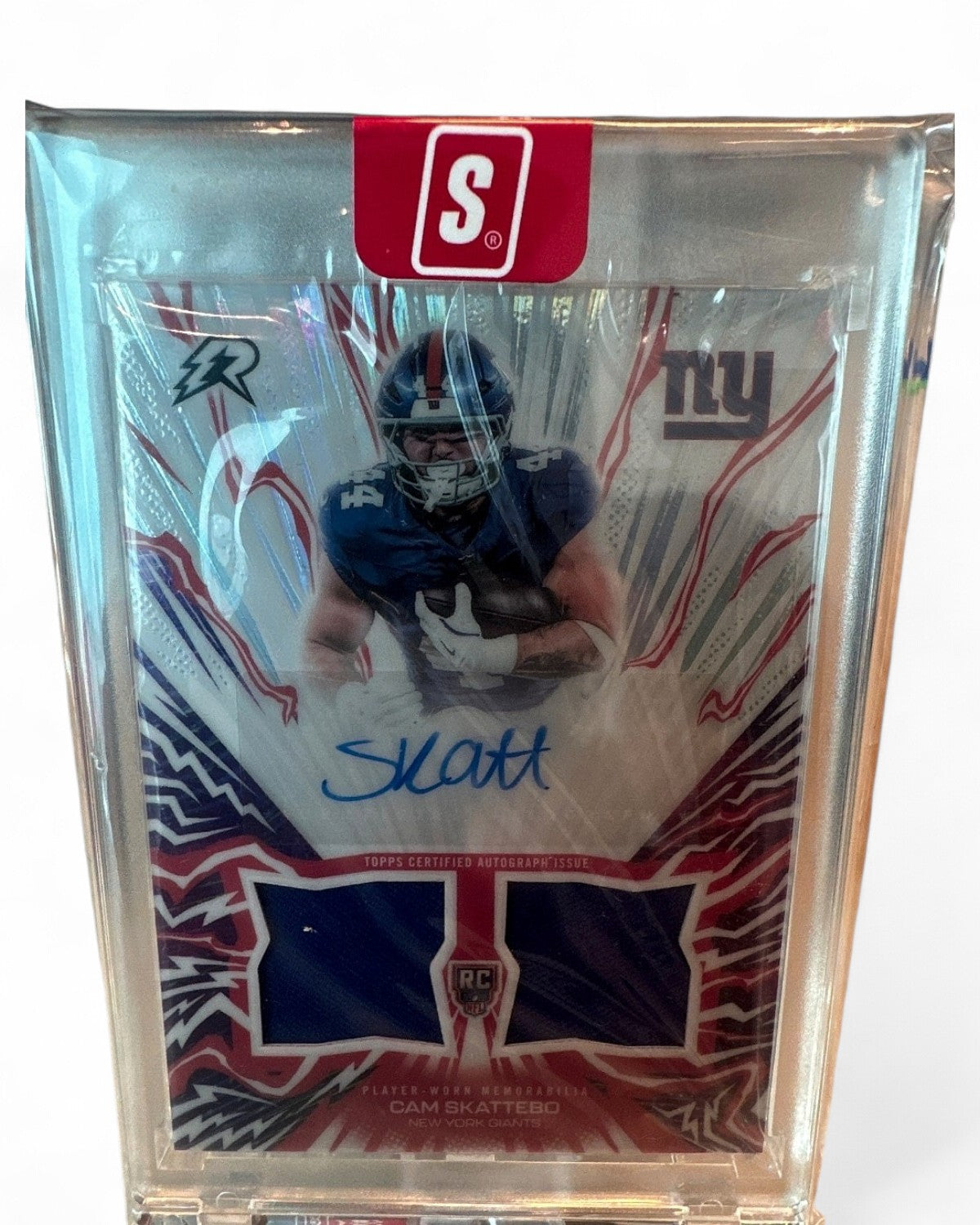 2025 Topps Resurgence Amped Up Rookie Relic Autographs Cam Skattebo #AU-CS Rookie Auto