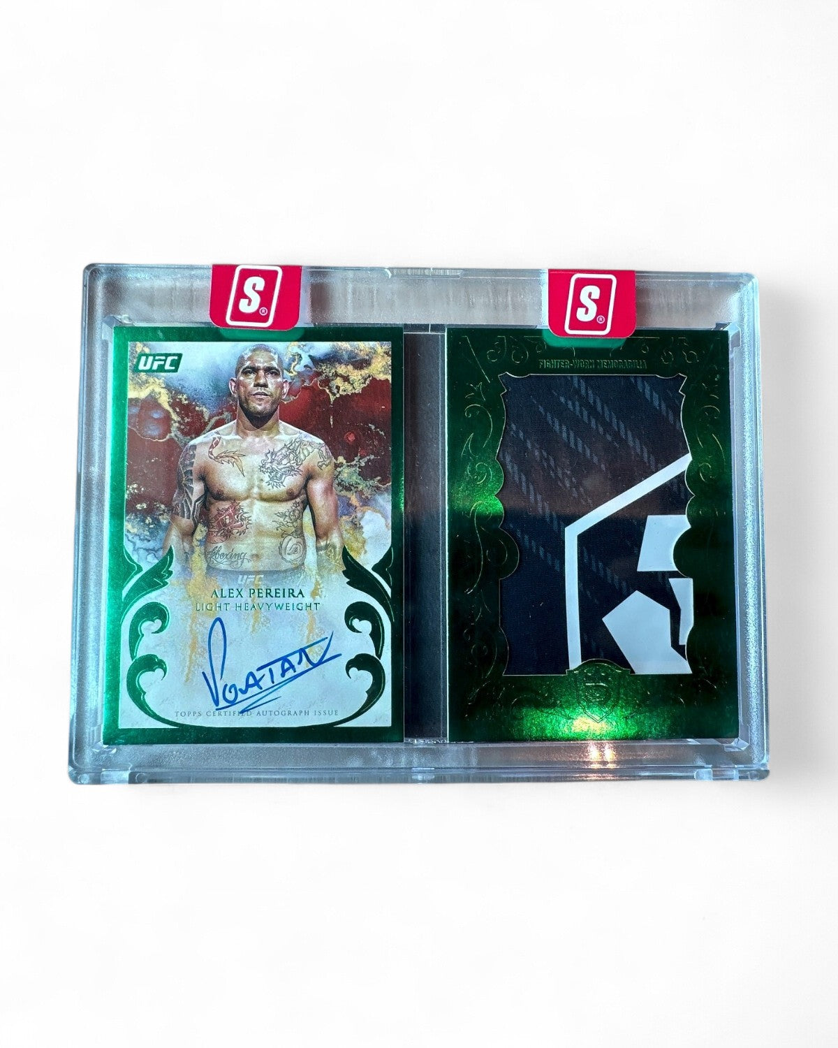 2025 Topps Royalty UFC Autographed Jumbo Relic Booklets Alex Pereira Green #AJR-AP Auto 5/5