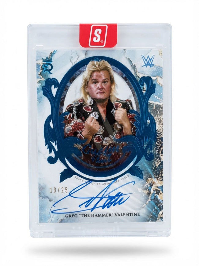 2025 Topps Royalty WWE Greg "The Hammer" Valentine Blue #GHA-VAL Auto 18/25