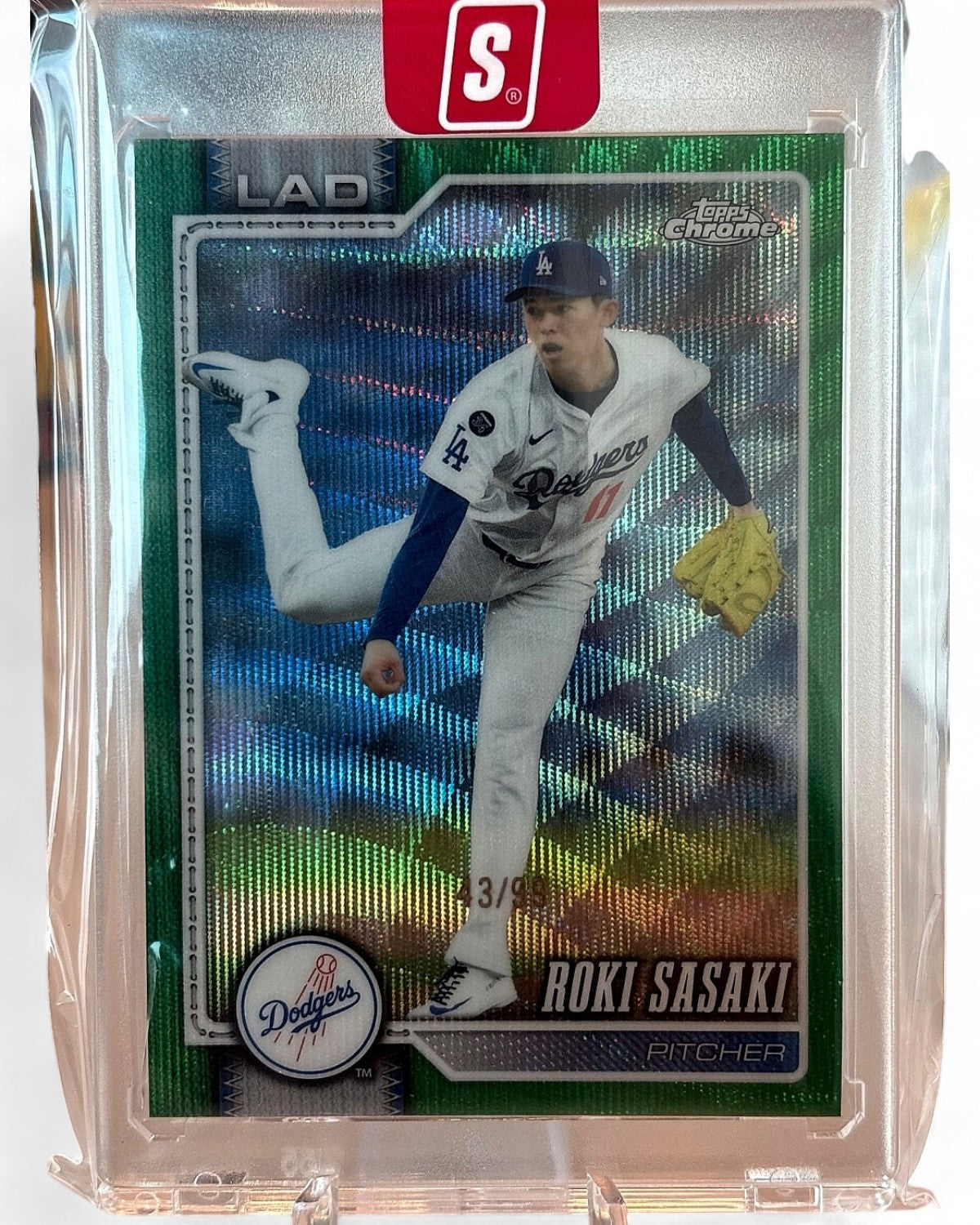 2026 Topps Chrome Roki Sasaki Green Wave Refractor #199 Rookie 43/99