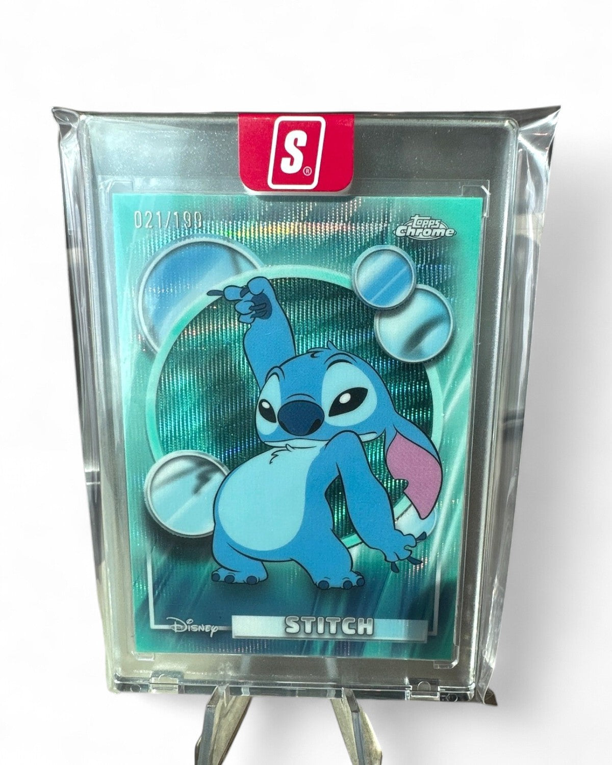2026 Topps Chrome Disney Stitch Aqua Refractor #150 021/199