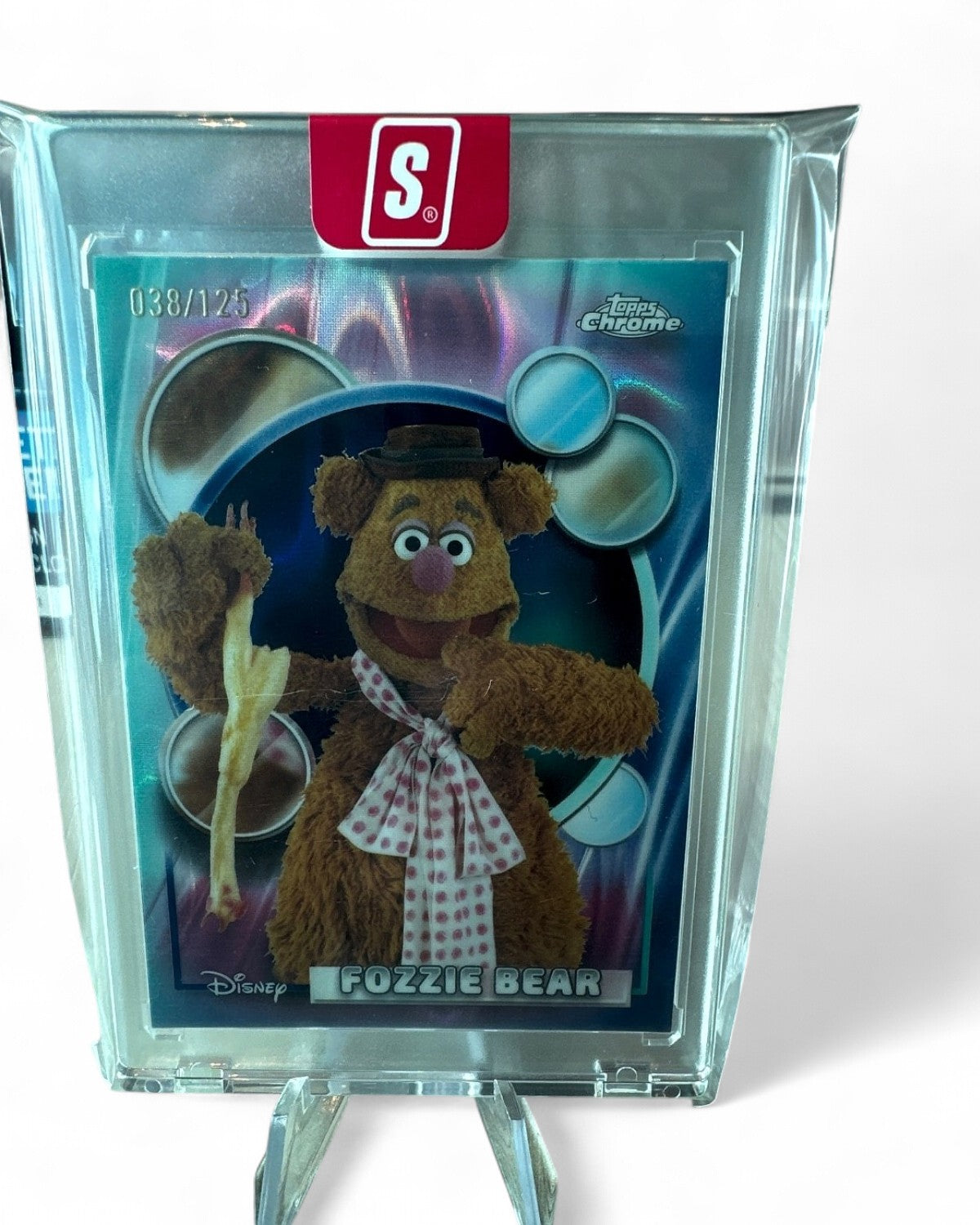 2026 Topps Chrome Disney Fozzie Bear Dark Blue & Light Blue Lava #56 038/125