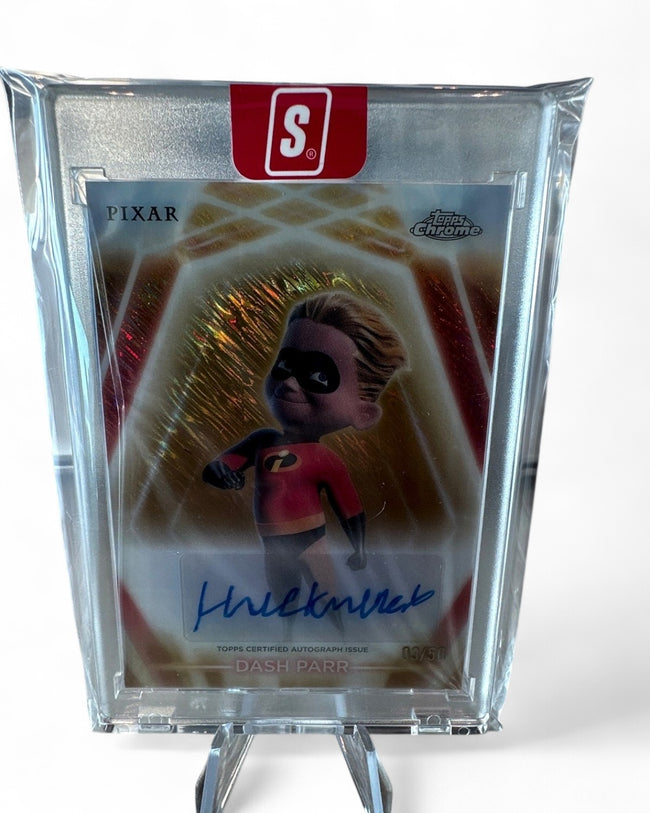2026 Topps Chrome Pixar Disney Neon Dash Parr Auto 03/50