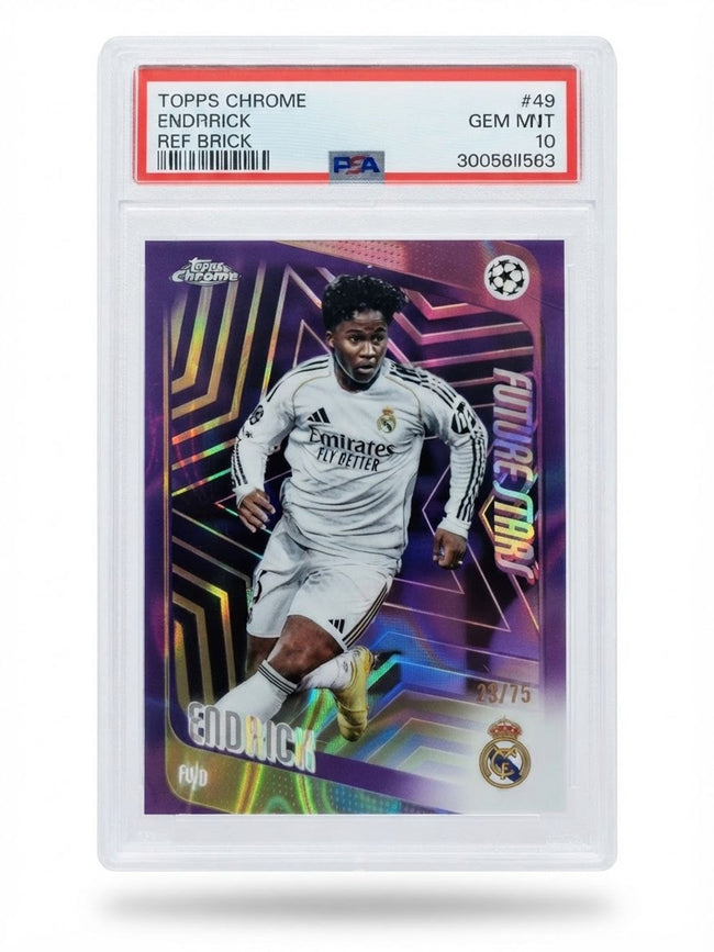 2026 Topps Chrome UEFA Champions League Real Madrid Endrick Purple Refractor #86 23/75