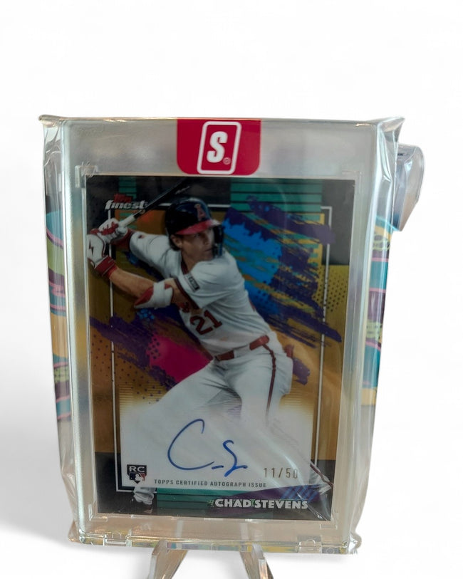 2026 Topps Finest Autograph Chad Stevens Gold Refractor #FA-CHS Rookie Auto 11/50
