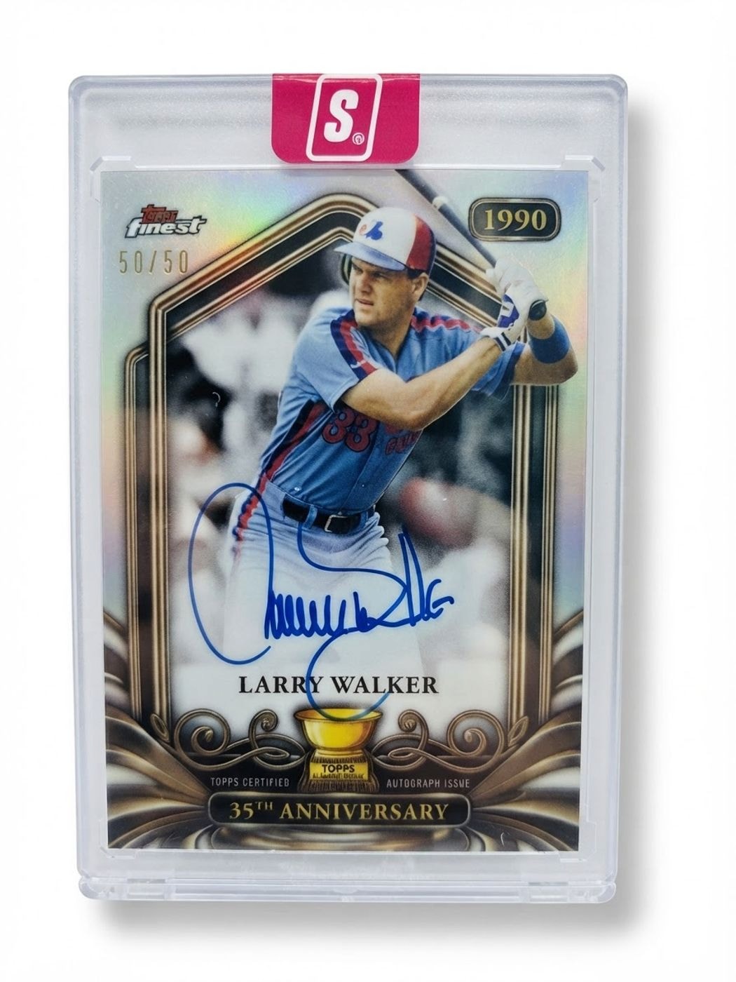 2026 Topps Finest Rookie Cup Anniversary Autograph Larry Walker Black #RCA-LW Auto 50/50
