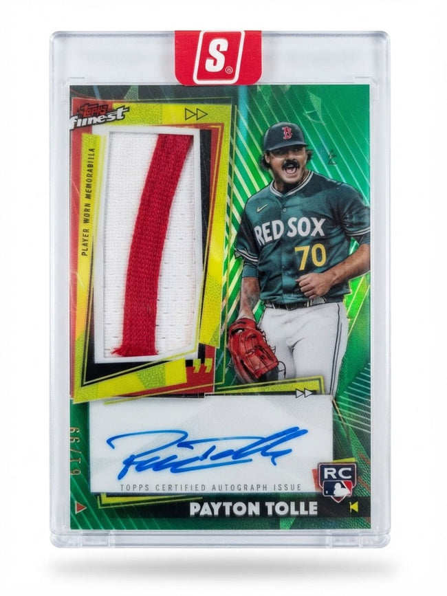 2026 Topps Finest Rookie Patch Autograph Payton Tolle Green #RPA-PT Rookie Auto 51/99