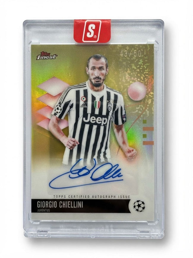2026 Topps Finest UEFA Club Competitions 2025/26 Giorgio Chiellini Gold Refractor #BA-GC Auto 43/50