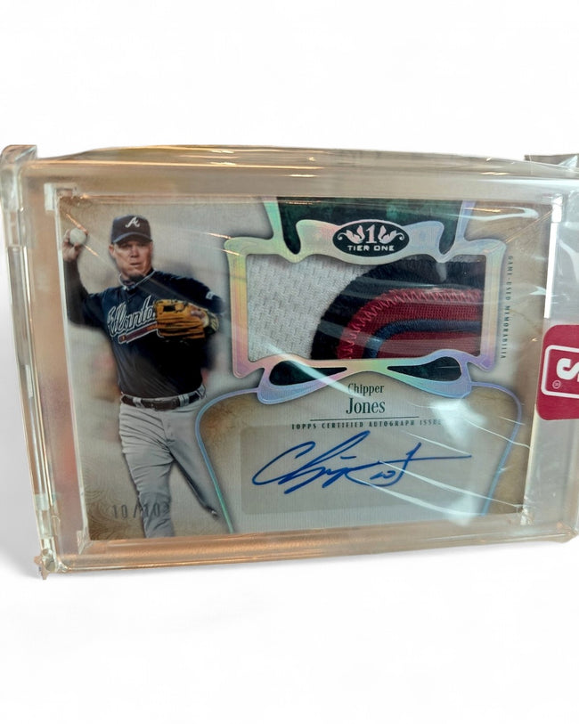 2026 Topps Tier One Autographed Jumbo Relic Chipper Jones #AT1JR-CJ Auto 10/10