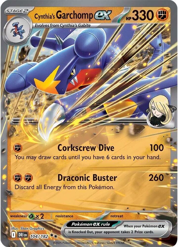 Cynthia's Garchomp Ex 104/182