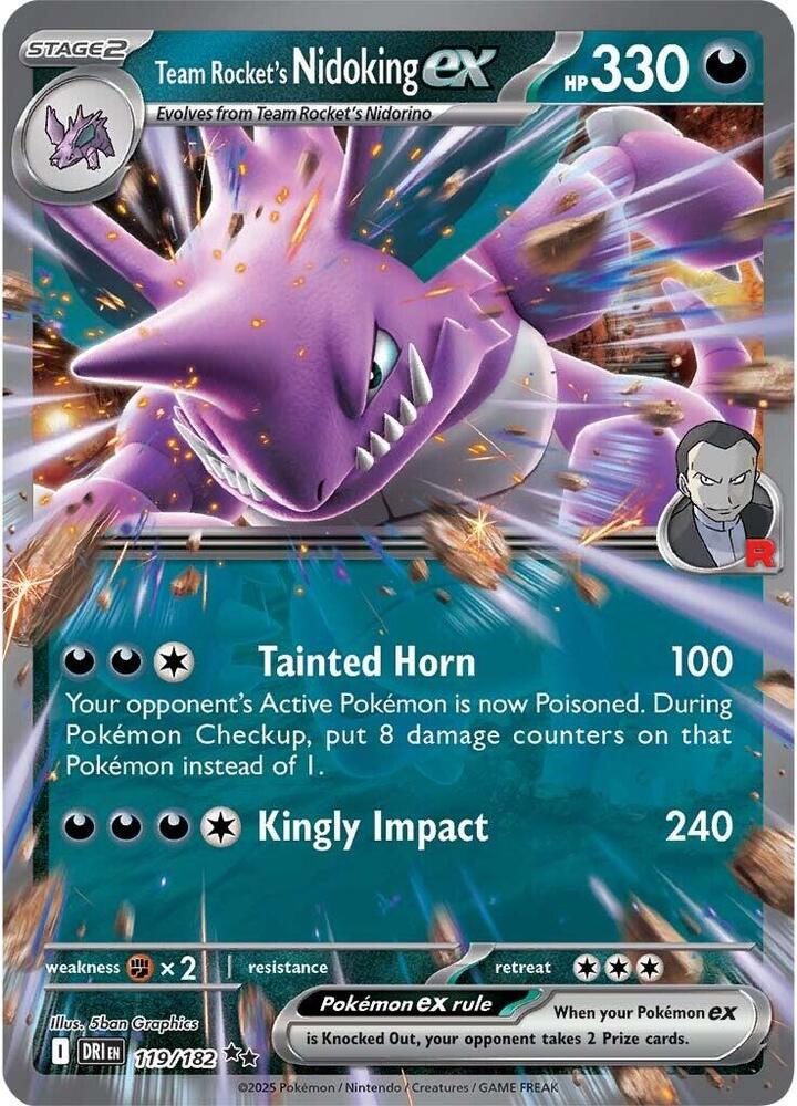 Team Rocket's Nidoking Ex 119/182