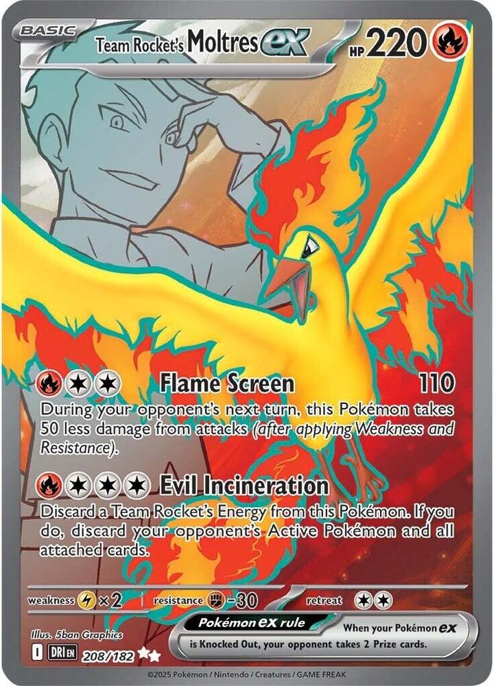 Team Rocket's Moltres Ex 208/182