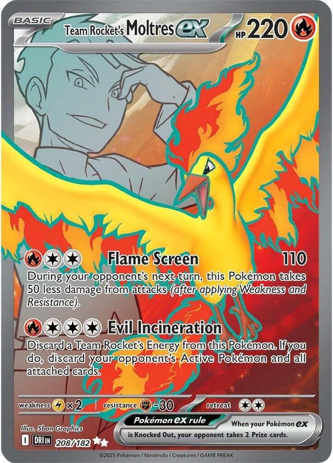 Team Rocket's Moltres Ex 208/182