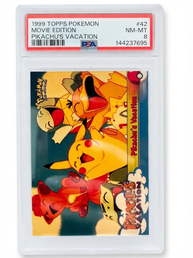 1999 Topps Pokemon Movie Edition Pikachu's Vacation #42 PSA 8