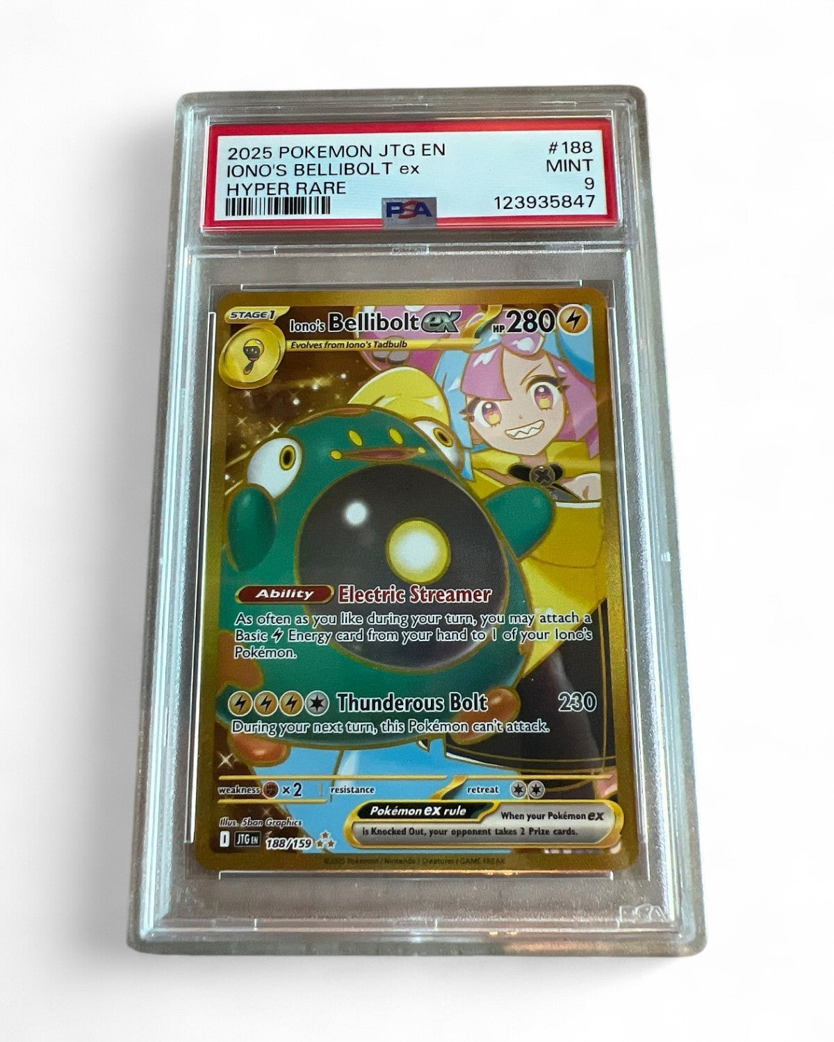 2025 Journey Together Iono's Bellibolt Ex 188/159 PSA 9