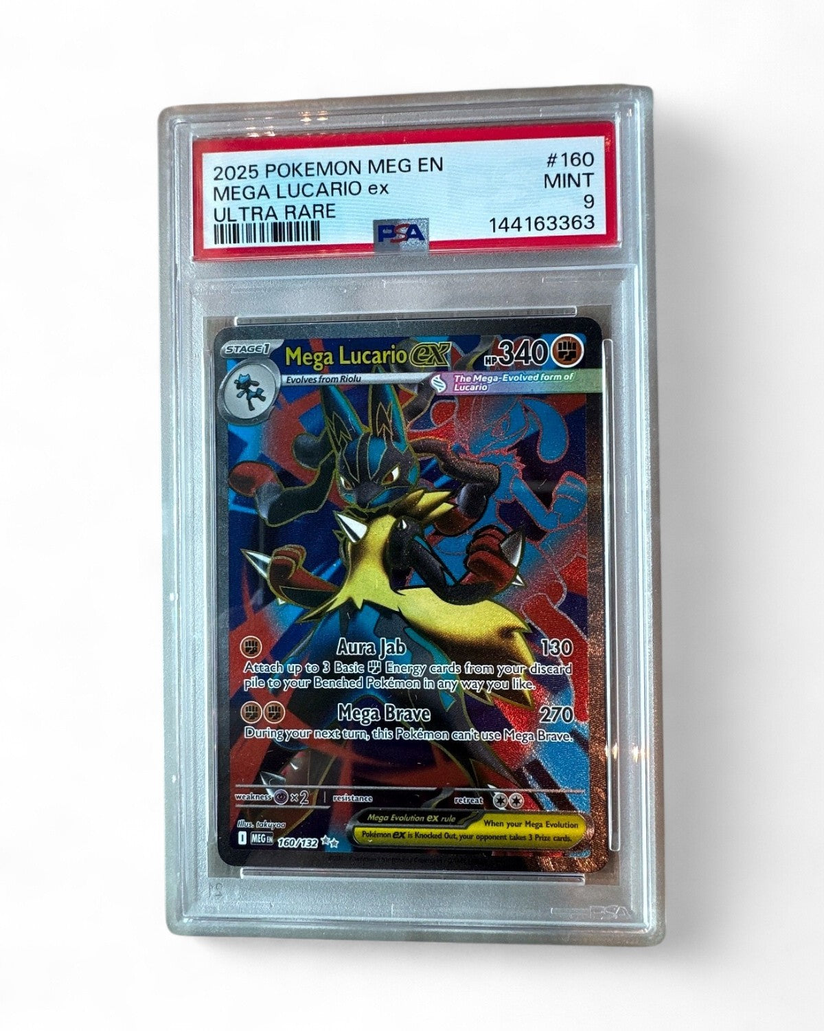 2025 Mega Evolution Mega Lucario Ex 160/132 PSA 9