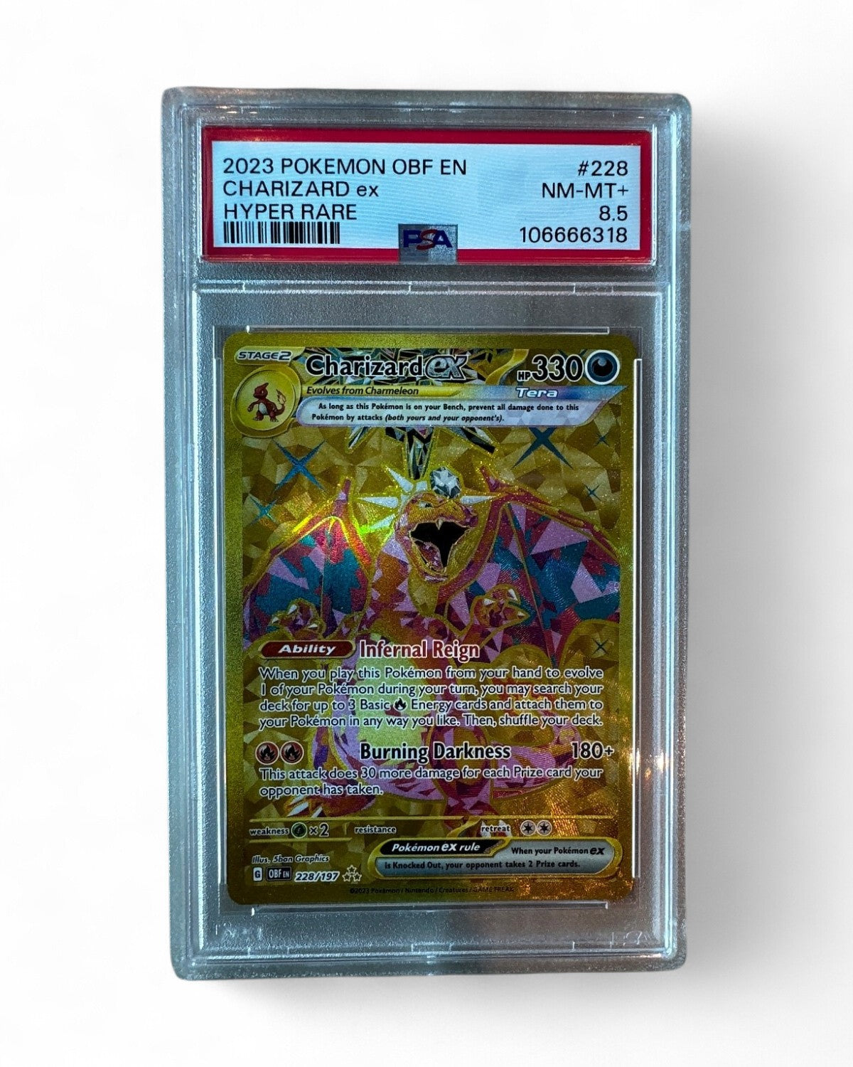 2023 Obsidian Flames Charizard Ex 228/197 PSA 8.5