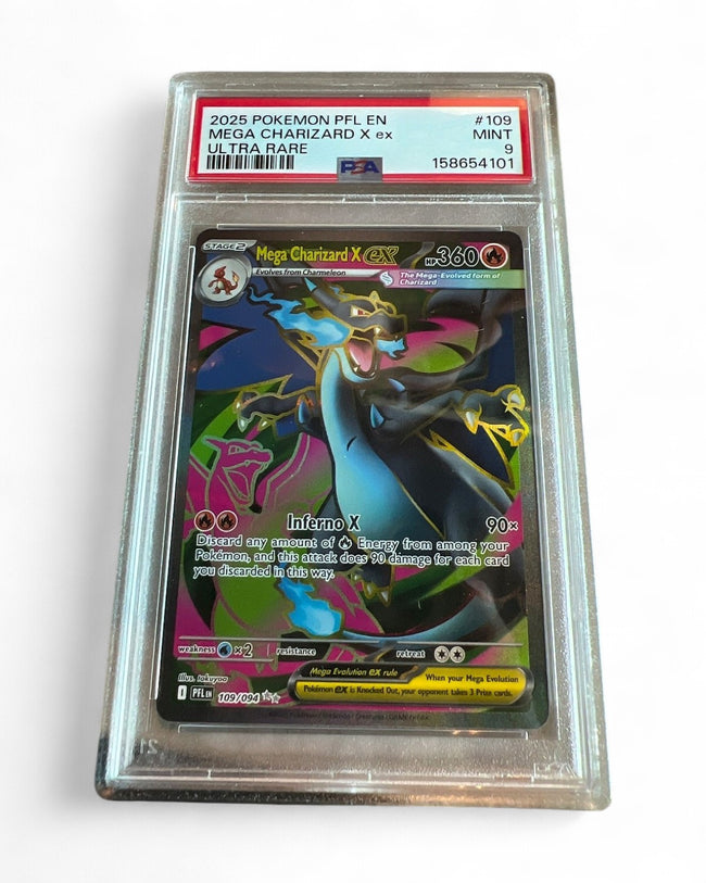 2025 Phantasmal Flames Mega Charizard X Ex 109/094 PSA 9