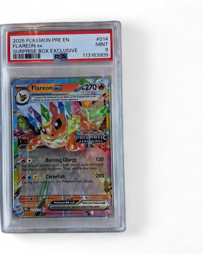 2025 Prismatic Evolutions Flareon Ex 014/131 PSA 9