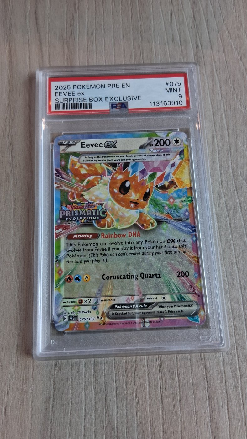2025 Prismatic Evolutions Eevee Ex 075/131 PSA 9