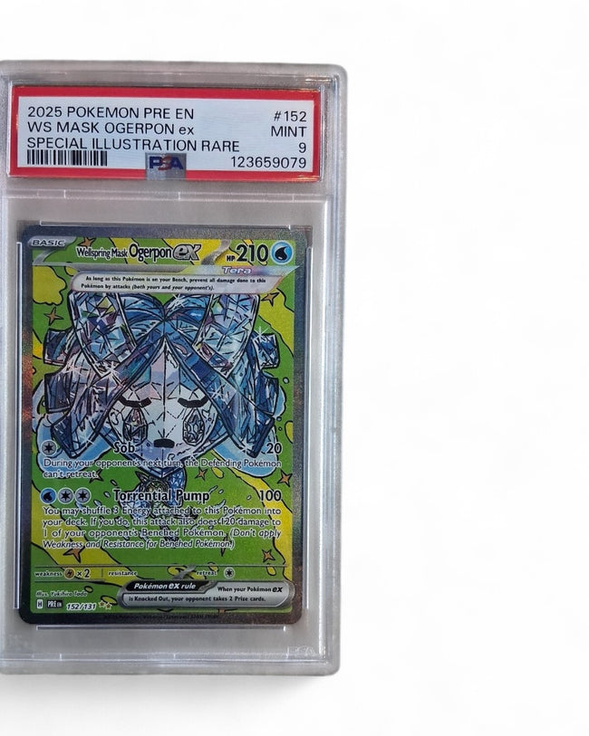2025 Prismatic Evolutions Wellspring Mask Ogerpon Ex 152/131 PSA 9
