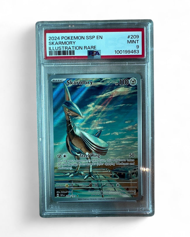 2024 Surging Sparks Skarmory 209/191 PSA 9