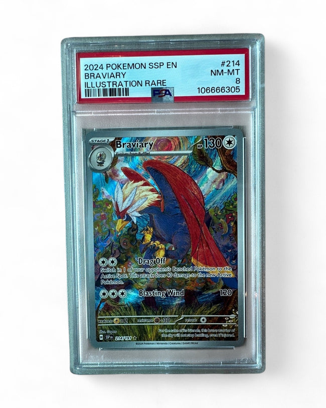 2024 Surging Sparks Braviary 214/191 PSA 8