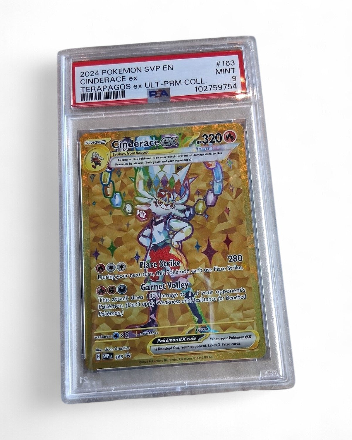 2024 Scarlet & Violet Promo Cards Cinderace Ex 163 PSA 9