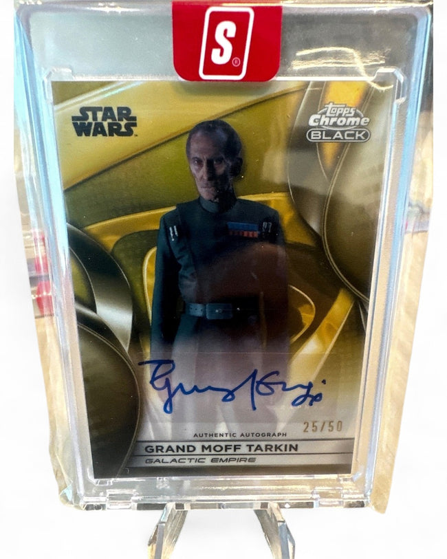 Topps Chrome Black Guy Henry (voice of Grand Moff Tarkin) Gold #CB-GH Auto 25/50