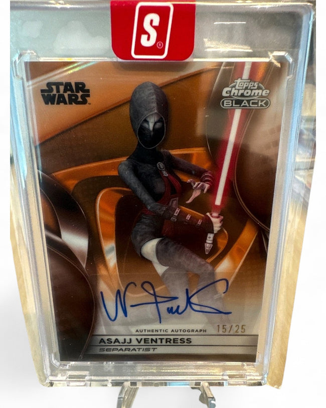 Topps Chrome Black Nika Futterman (voice of Asajj Ventress) #CB-NF Auto 15/25