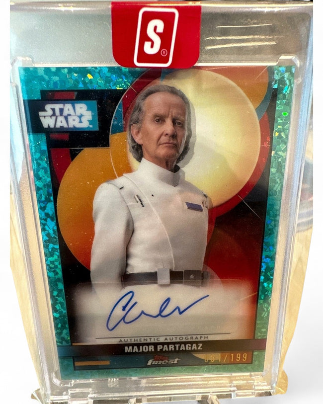 Topps Finest Anton Lesser as Major Partagaz Green Refractor #FA-AL Auto 031/199