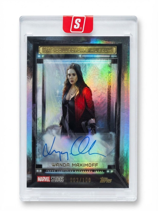 Topps Marvel Studios The Collector's Museum Wanda Maximoff Auto Elizabeth Olsen Auto 003/100