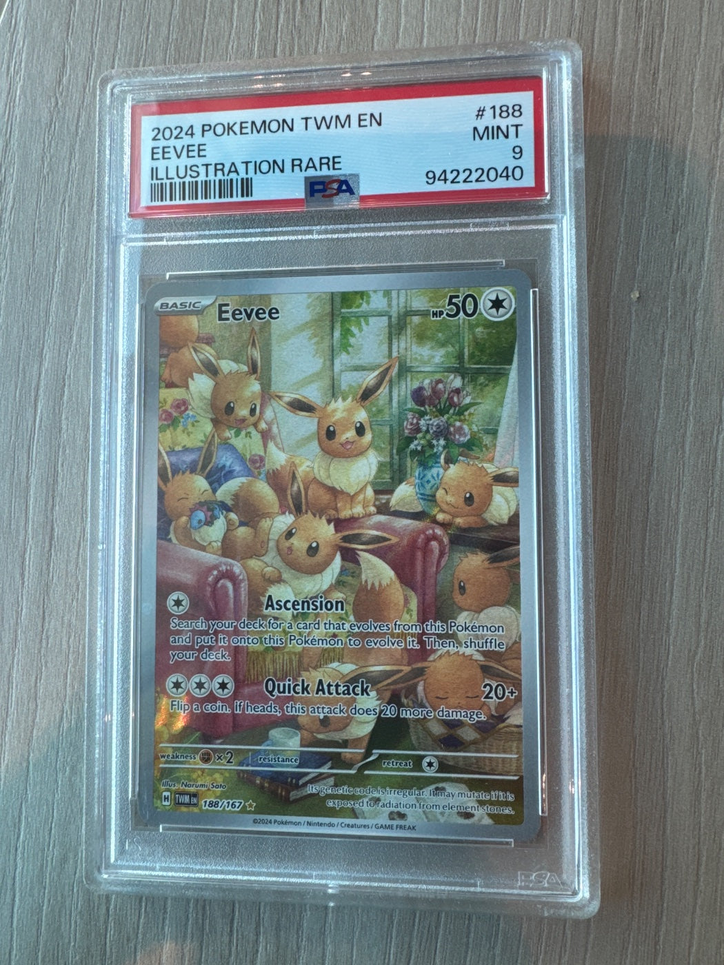 2024 Twilight Masquerade Eevee 188/167 PSA 9