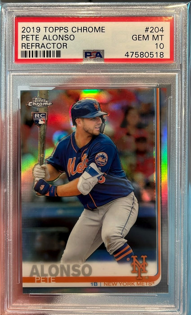 2019 Topps Chrome Pete Alonso Refractor #204 Rookie PSA 10