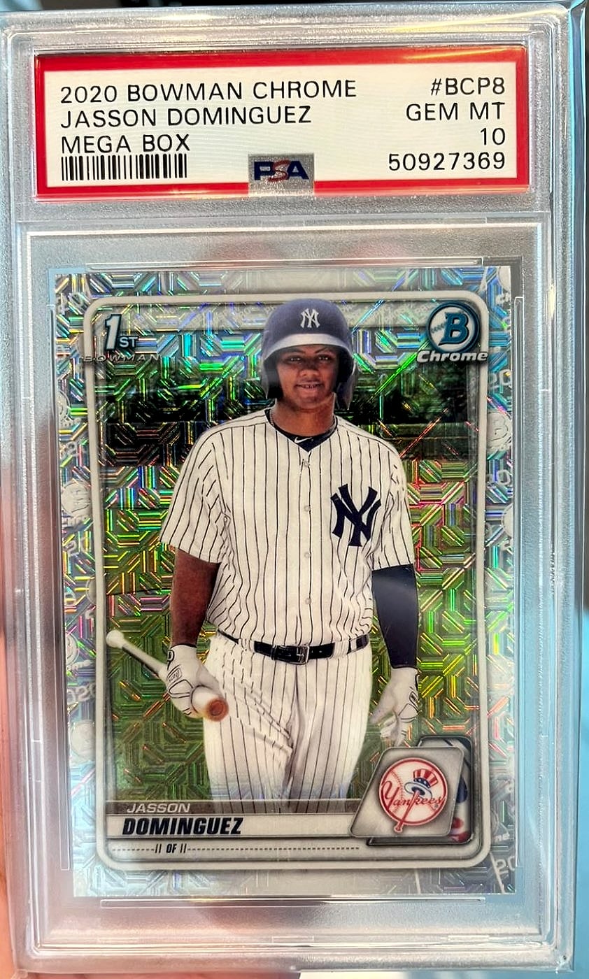 2020 Bowman Chrome Prospects Jasson Dominguez Atomic Refractor #BCP-8 Rookie PSA 10