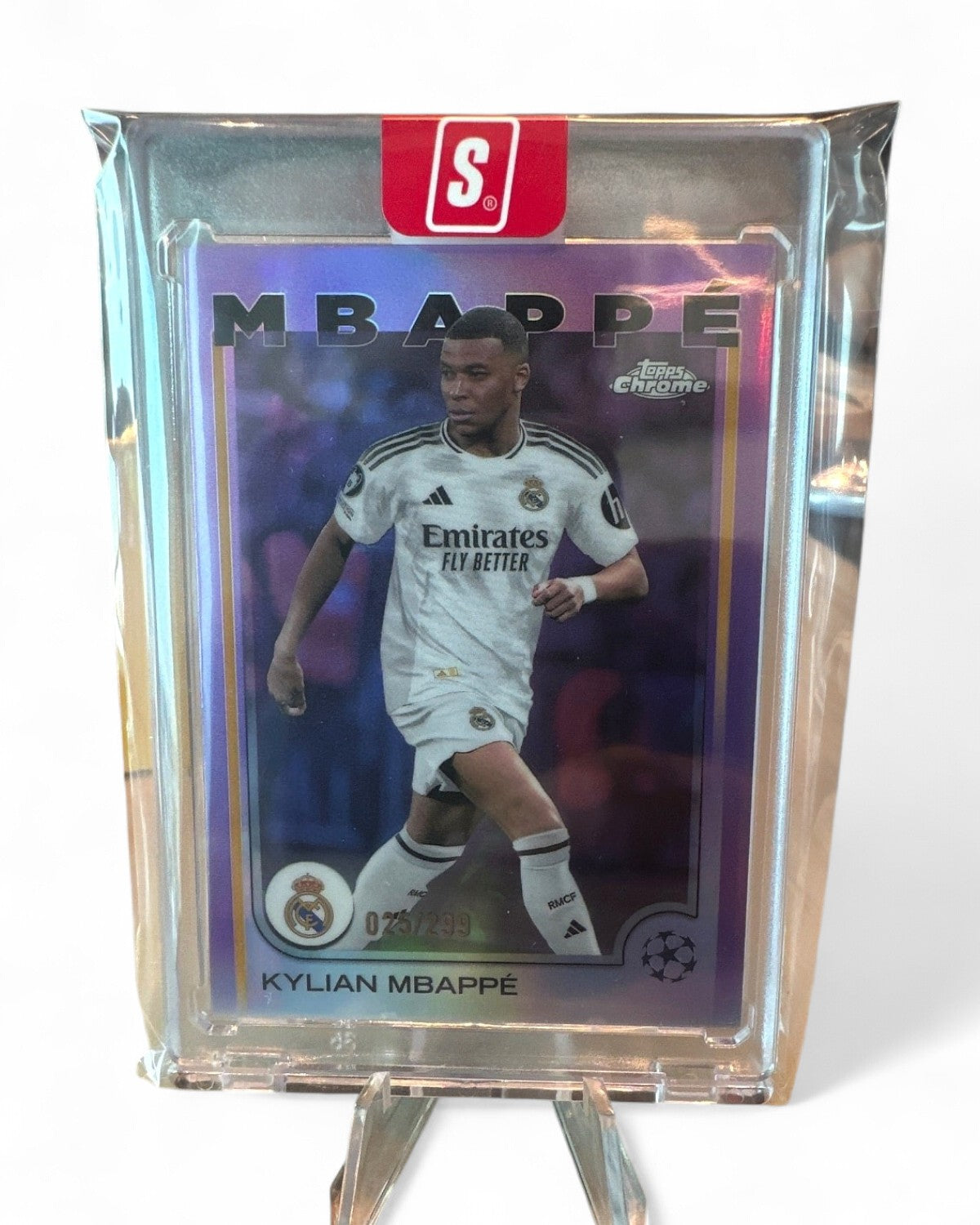 2021 Topps Chrome UEFA Champions League Kylian Mbappe Purple Refractor #1 025/299