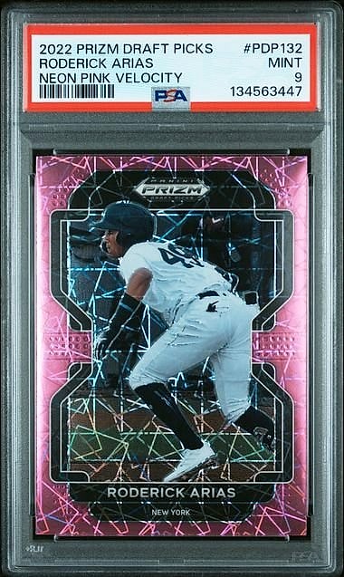 2022 Prizm Draft Picks Roderick Arias Neon Pink Velocity #PDP132 Rookie PSA 9
