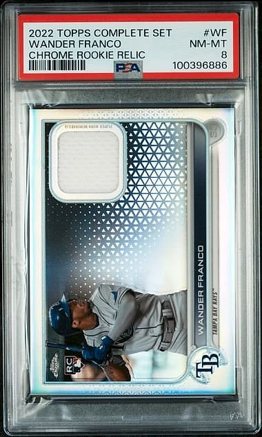 2022 Topps Complete Set Chrome Rookie Relic Wander Franco #WF Rookie PSA 8