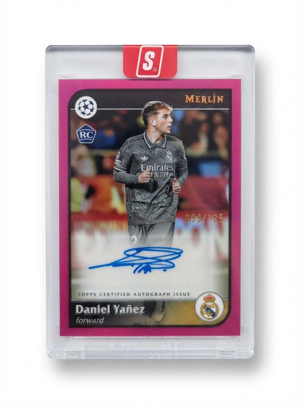 2024-25 Merlin UEFA Club Competitions Autographs Daniel Yañez Magenta Refractor #AU-DY Rookie Auto 008/125