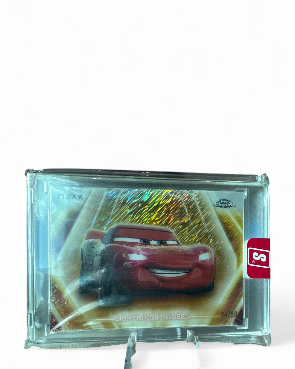 2024 Topps Chrome Disney Pixar Gold Refractor Lightning McQueen Pixar Gold SuperFractor #PG-6 24/50