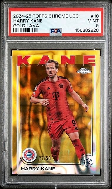 2024-25 Topps Chrome UCC Harry Kane Gold Lava #10 27/50 PSA 9