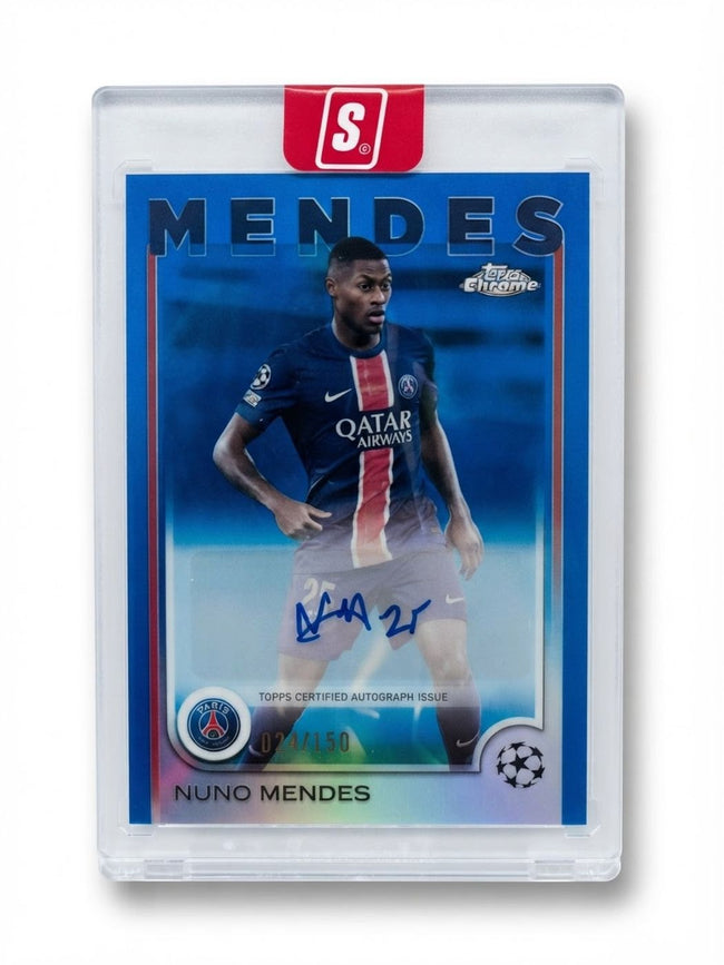 2024 Topps Chrome UEFA Club Competitions Auto Nuno Mendes Blue Refractor #CA-NU Auto 024/150