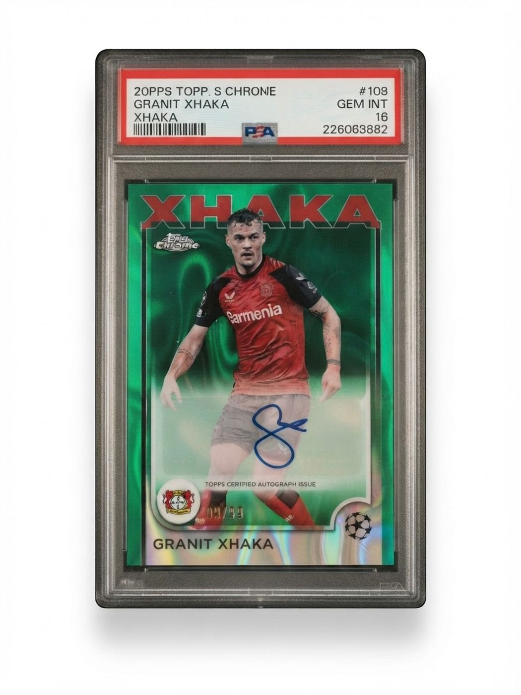 2024 Topps Chrome UEFA EURO Chrome Autographs Granit Xhaka #CA-GX Auto 09/99