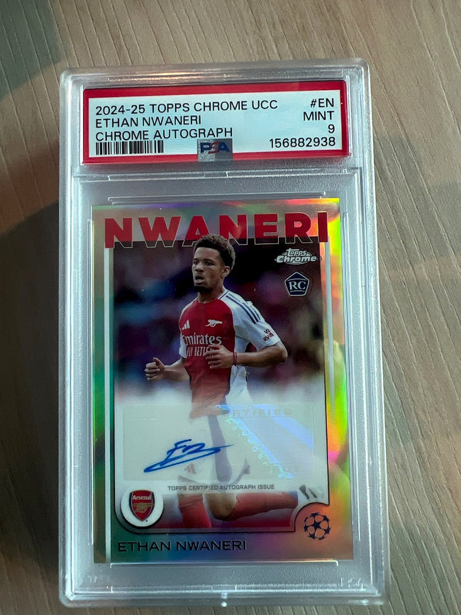 2024-25 Topps Chrome UCC Psa Ethan Nwaneri #EN Rookie Auto PSA 9