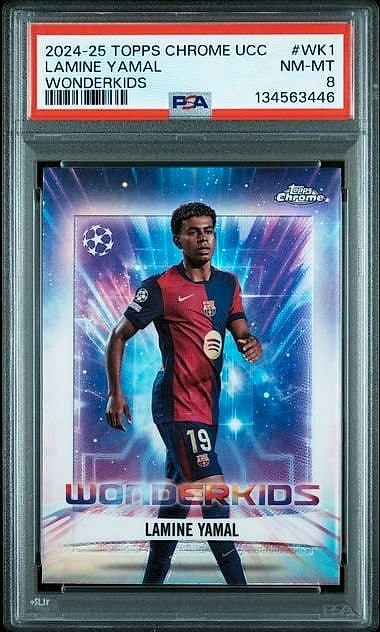 2024 Topps Chrome UCC Wonderkids Uefa Club Competitions Psa Lamine Yamal #WK1 PSA 8