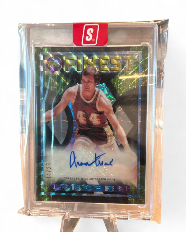 2024 /24 Topps Finest Basketball Flashback Auto Geometric Lakers Jerry West Gold #FLA-JW Auto 14/25