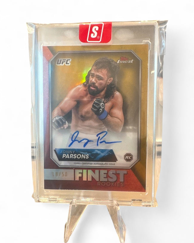 2024 Topps Finest UFC Rookie Finest Autographs Jonny Parsons Gold Refractor #RFA-JP Rookie Auto 18/50
