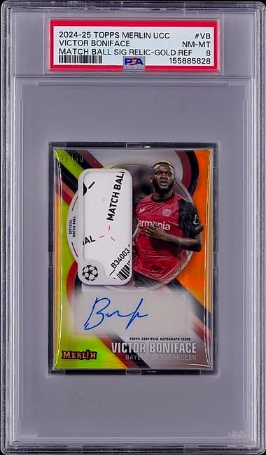 2024 Topps Merlin UCC Victor Boniface Gold Refractor #VB Auto PSA 8